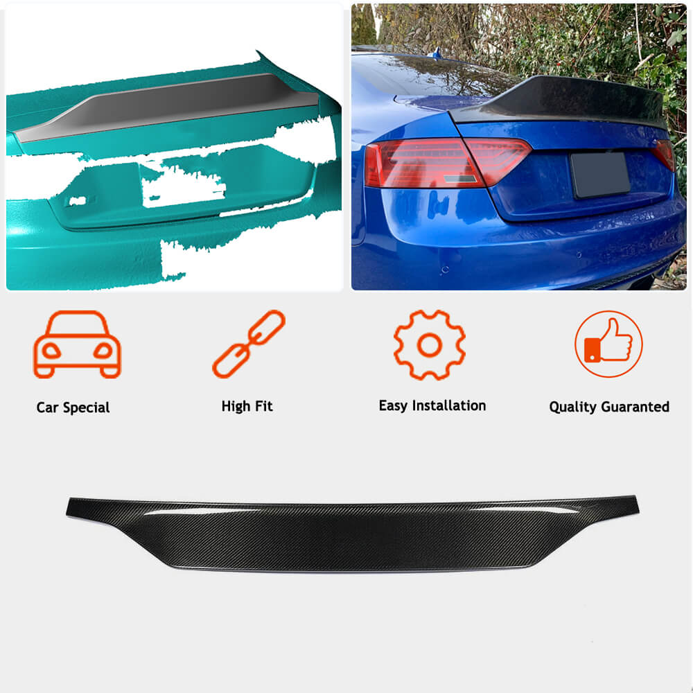 Audi RS5 B8.5 Coupe 2013-2016 Rear Trunk Spoiler Carbon Fiber-Ahacarbon