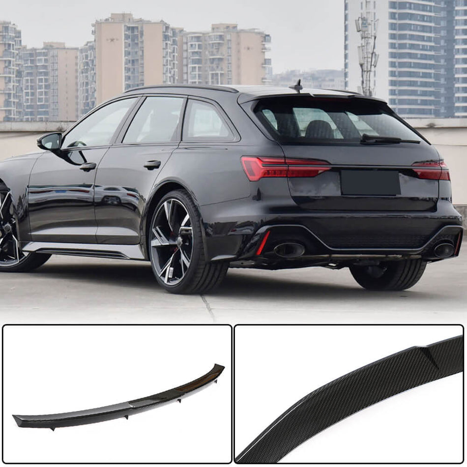 Audi RS6 C8 Avant 2019-2022 Rear Trunk Spoiler Dry Carbon Fiber-Ahacarbon