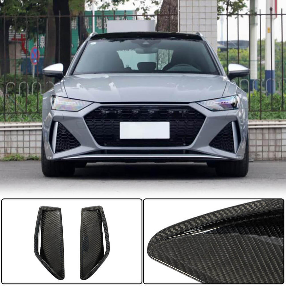 Audi RS6 C8 Avant 2019-2022 Front Bumper Vents Dry Carbon Fiber-Ahacarbon