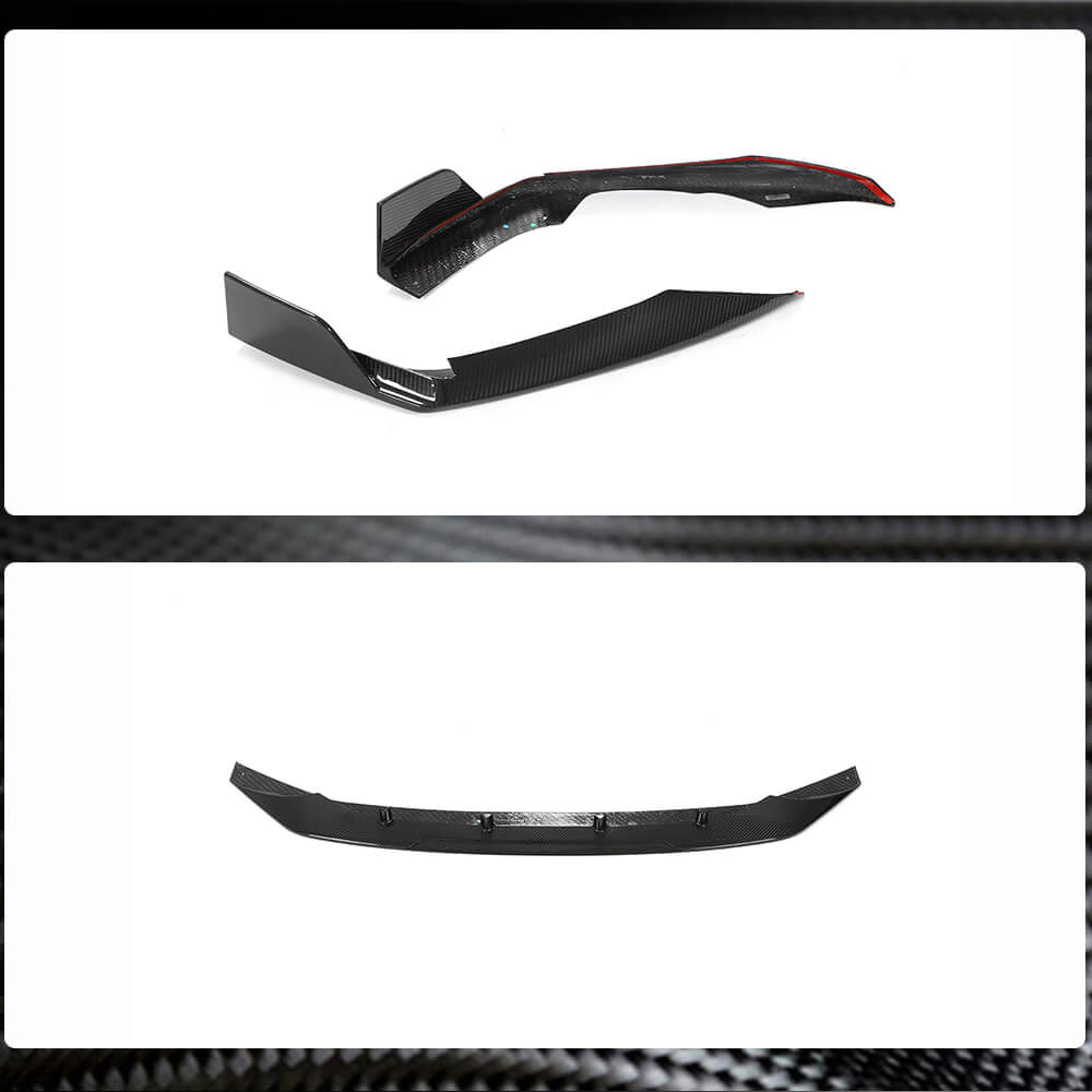 Audi RS6 C8 2019-2022 Front Bumper Lip Dry Carbon Fiber-Ahacarbon