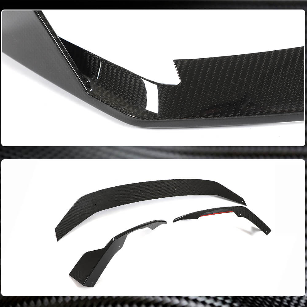 Audi RS6 C8 2019-2022 Front Bumper Lip Dry Carbon Fiber-Ahacarbon