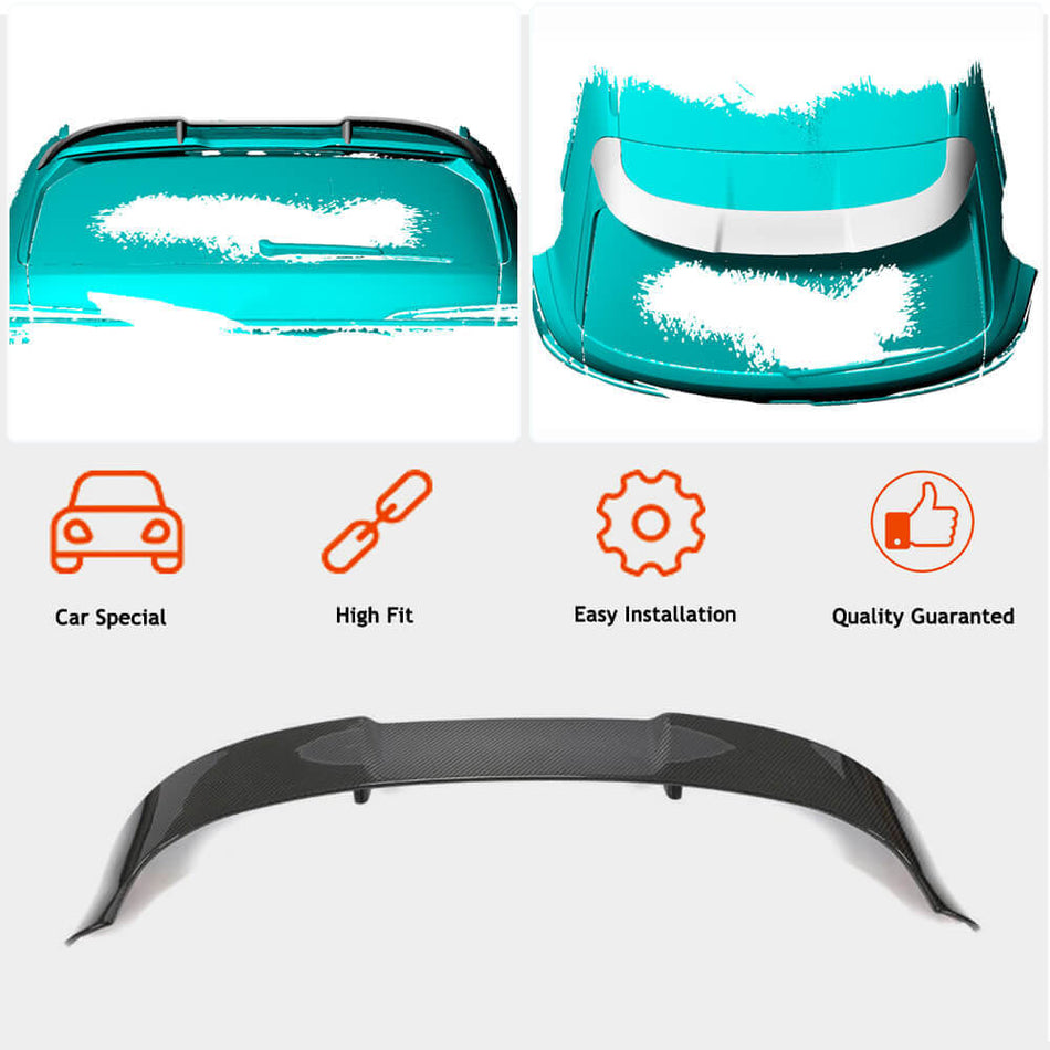 Audi RS6 C8 Avant 2019-2022 Rear Roof Spoiler Dry Carbon Fiber-Ahacarbon
