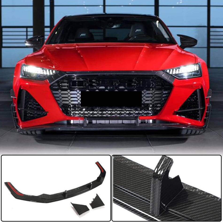 Audi RS7 C8 Sportback 2020UP Front Bumper Lip DRY Carbon Fiber-Ahacarbon