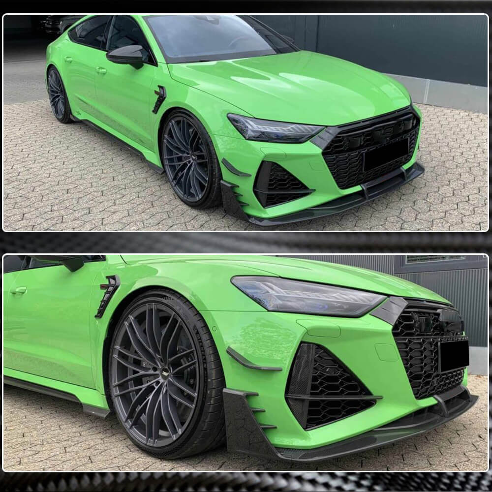 Audi RS7 C8 Sportback 2020UP Front Bumper Lip DRY Carbon Fiber-Ahacarbon