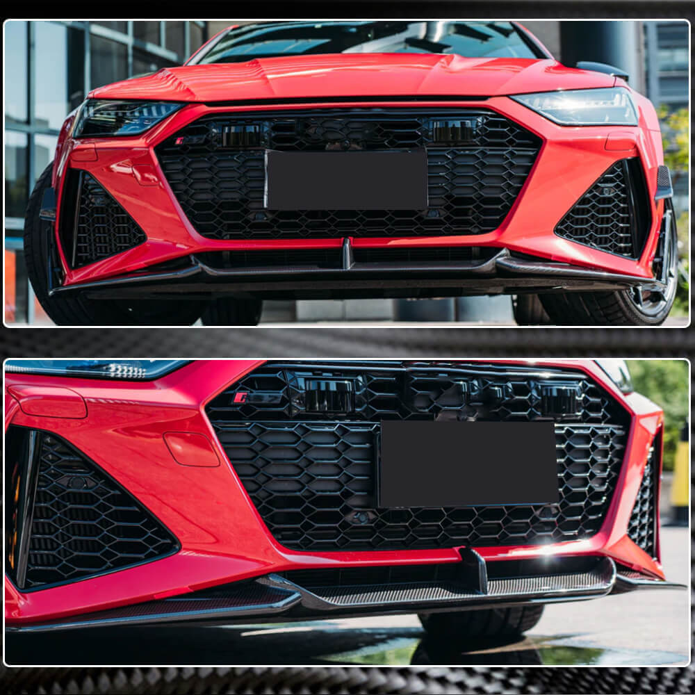 Audi RS7 C8 Sportback 2020-2022 Front Bumper Lip Chin Dry Carbon Fiber-Ahacarbon