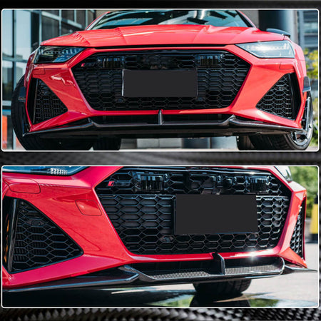 Audi RS7 C8 Sportback 2020-2022 Front Bumper Lip Chin Dry Carbon Fiber-Ahacarbon