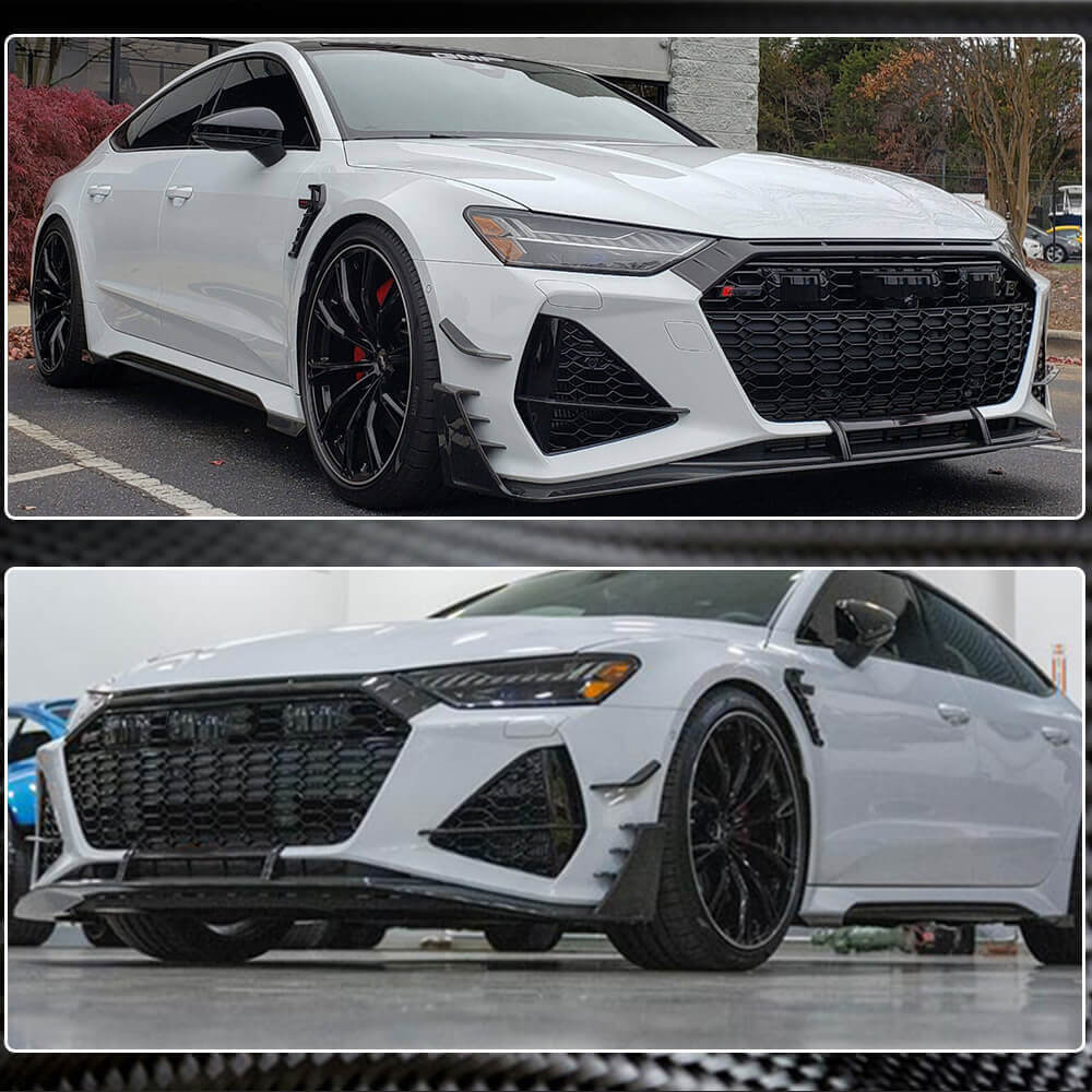 Audi RS7 C8 Sportback 2020UP Front Bumper Lip DRY Carbon Fiber-Ahacarbon