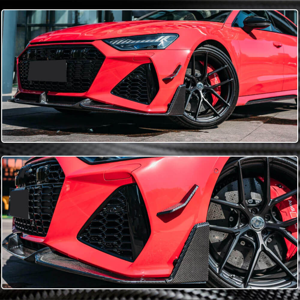 Audi RS7 C8 Sportback 2020-2022 Front Bumper Lip Chin Dry Carbon Fiber-Ahacarbon