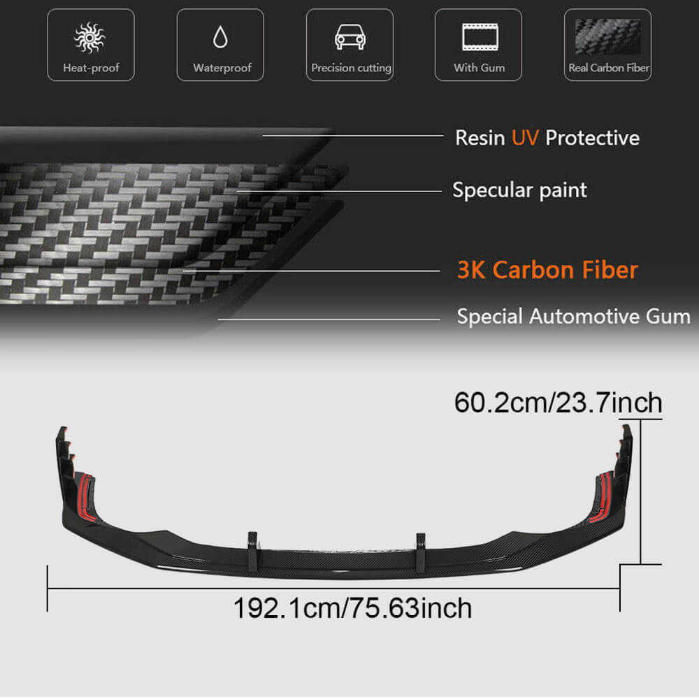 Audi RS7 C8 Sportback 2020UP Front Bumper Lip DRY Carbon Fiber-Ahacarbon