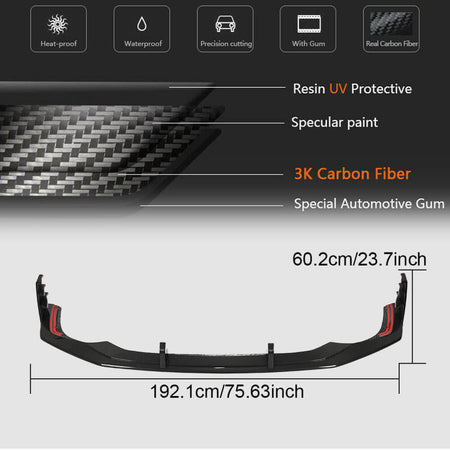 Audi RS7 C8 Sportback 2020UP Front Bumper Lip DRY Carbon Fiber-Ahacarbon