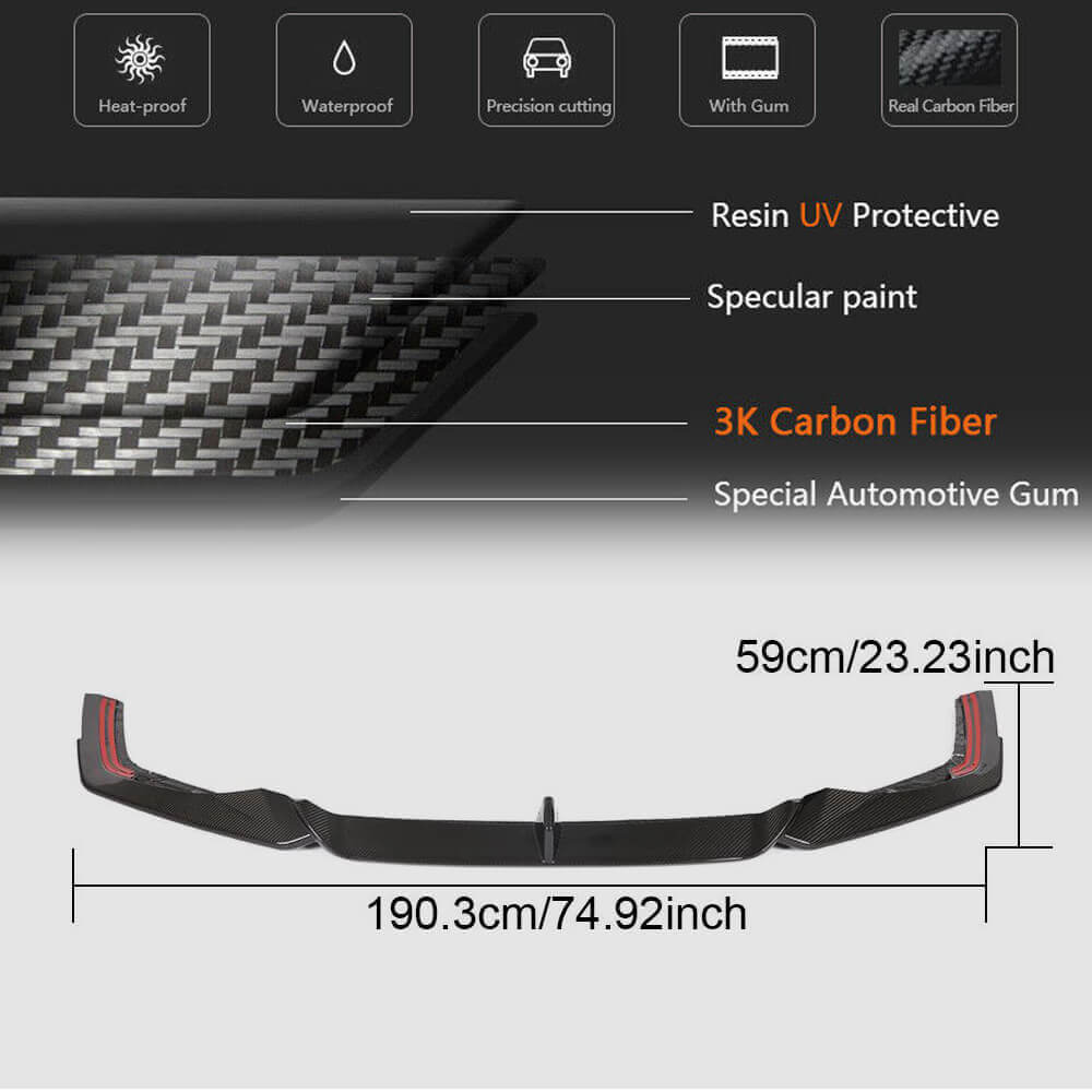 Audi RS7 C8 Sportback 2020-2022 Front Bumper Lip Chin Dry Carbon Fiber-Ahacarbon