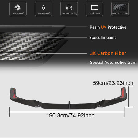 Audi RS7 C8 Sportback 2020-2022 Front Bumper Lip Chin Dry Carbon Fiber-Ahacarbon