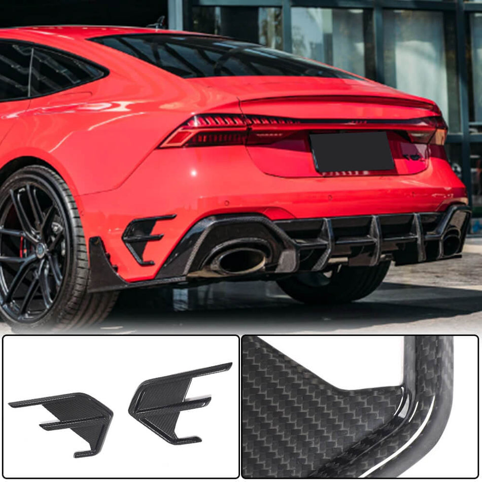 Audi RS7 C8 Sportback 2019-2022 Rear Bumper Vents Dry Carbon Fiber-Ahacarbon