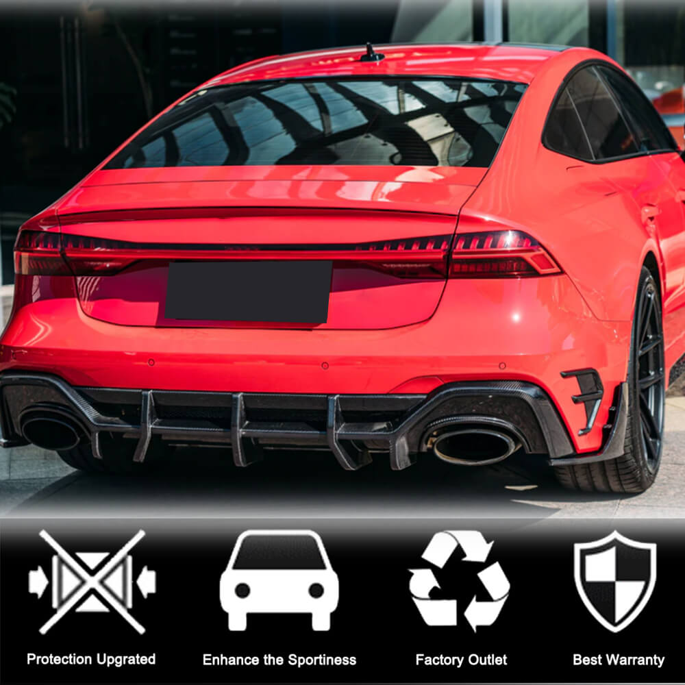 Audi RS7 C8 Sportback 2019-2022 Rear Bumper Vents Dry Carbon Fiber-Ahacarbon