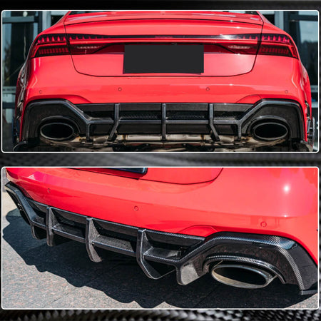 Audi RS7 C8 Sportback 2020-2022 Rear Bumper Diffuser Dry Carbon Fiber-Ahacarbon