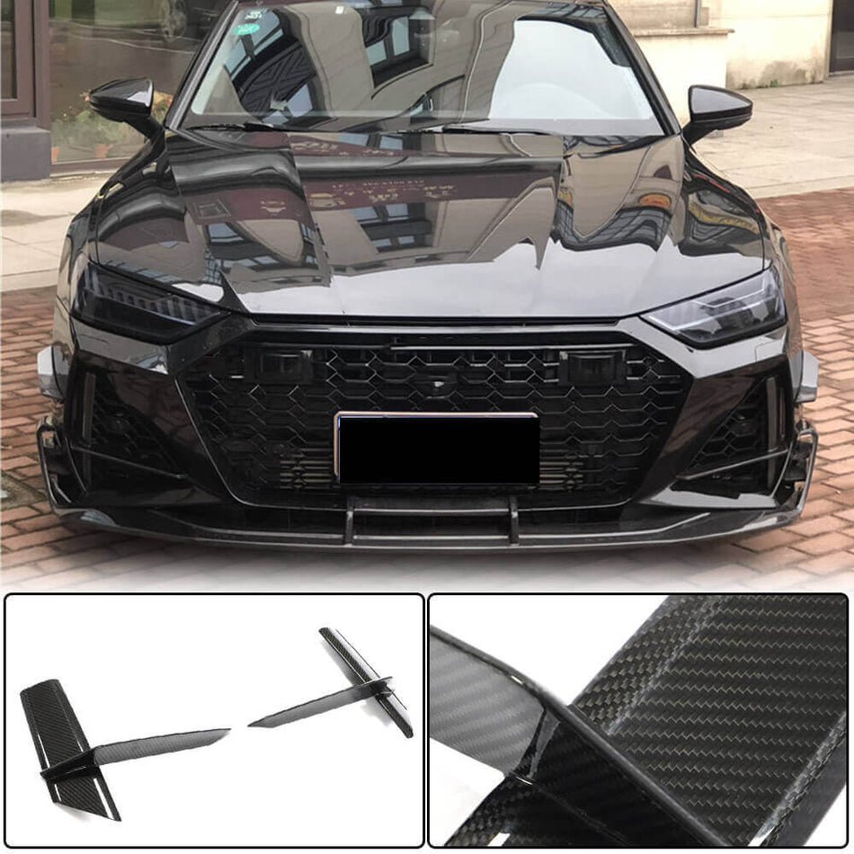 Audi RS7 C8 2019-2022 Front Bumper Vents Dry Carbon Fiber-Ahacarbon