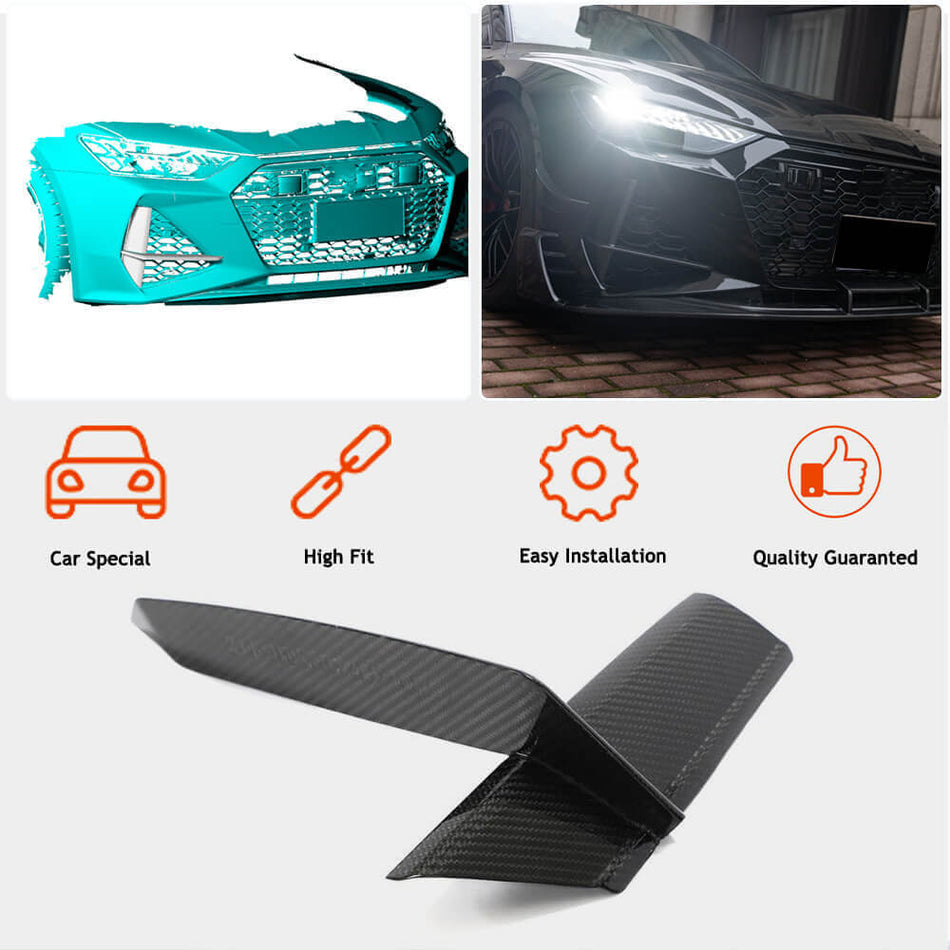 Audi RS7 C8 2019-2022 Front Bumper Vents Dry Carbon Fiber-Ahacarbon