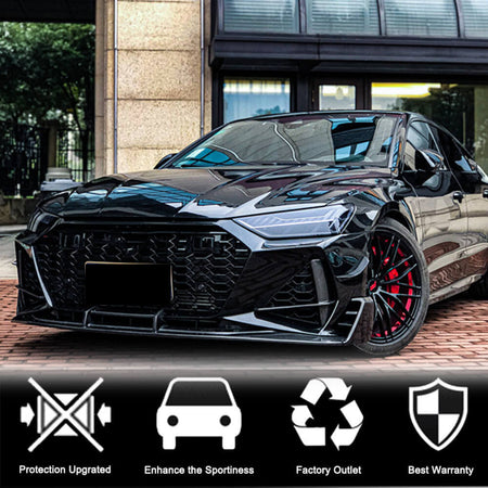 Audi RS7 C8 2019-2022 Front Bumper Vents Dry Carbon Fiber-Ahacarbon