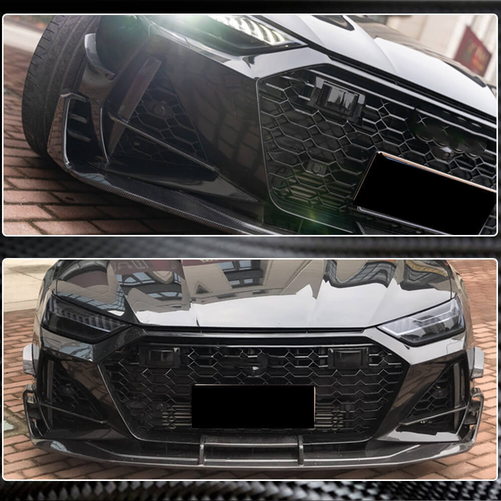 Audi RS7 C8 2019-2022 Front Bumper Vents Dry Carbon Fiber-Ahacarbon