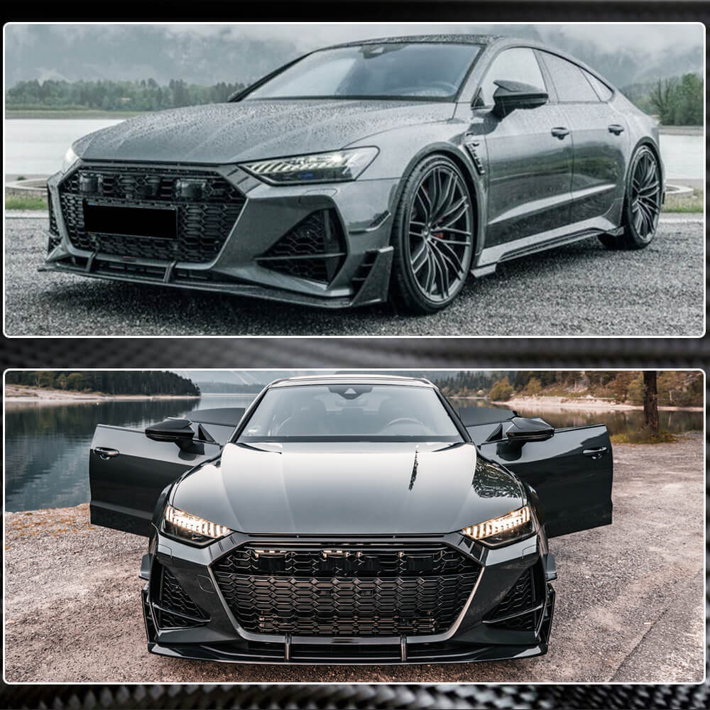 Audi RS7 C8 2019-2022 Front Bumper Vents Dry Carbon Fiber-Ahacarbon