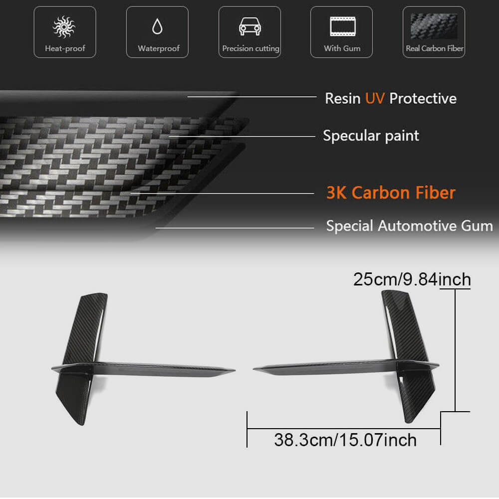 Audi RS7 C8 2019-2022 Front Bumper Vents Dry Carbon Fiber-Ahacarbon