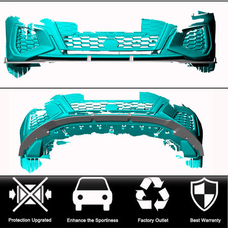 Audi S3 8Y Sedan 2021-2023 Front Bumper Lip Dry Carbon Fiber-Ahacarbon