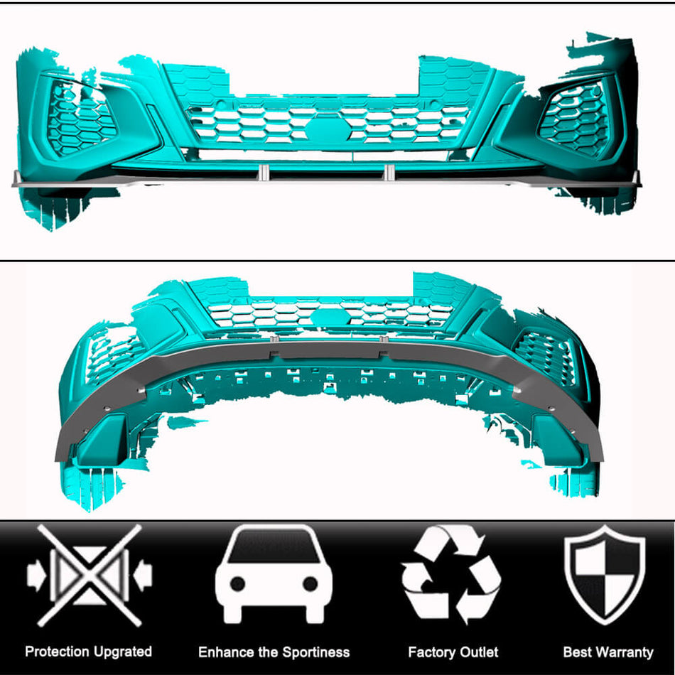 Audi S3 8Y Sedan 2021-2023 Front Bumper Lip Dry Carbon Fiber-Ahacarbon