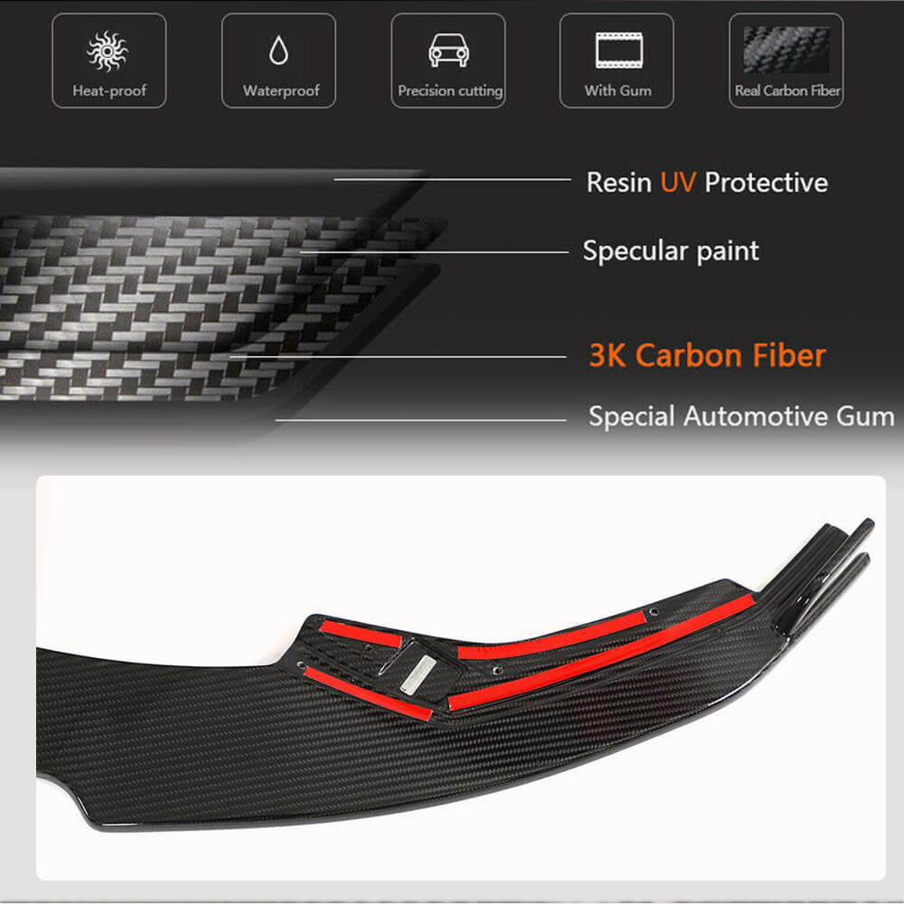 Audi S3 8Y Sedan 2021-2023 Front Bumper Lip Dry Carbon Fiber-Ahacarbon