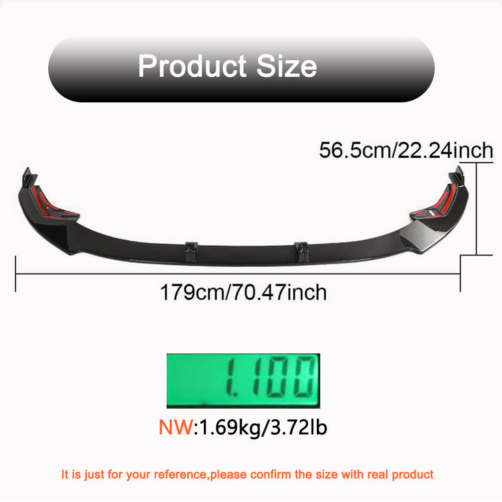 Audi S3 8Y Sedan 2021-2023 Front Bumper Lip Dry Carbon Fiber-Ahacarbon