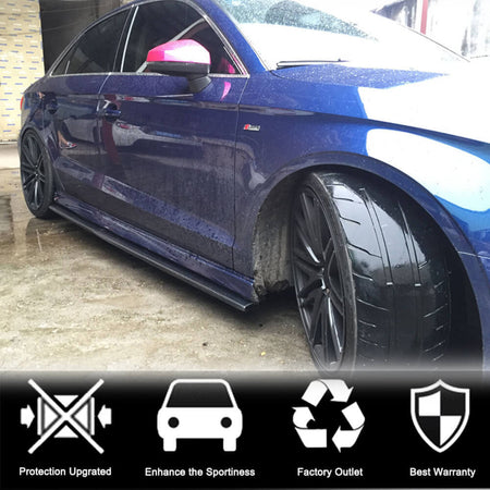Audi S3 A3 Sline 8V 8V.5 Sedan 2014-2019 Side Skirts Carbon Fiber-Ahacarbon