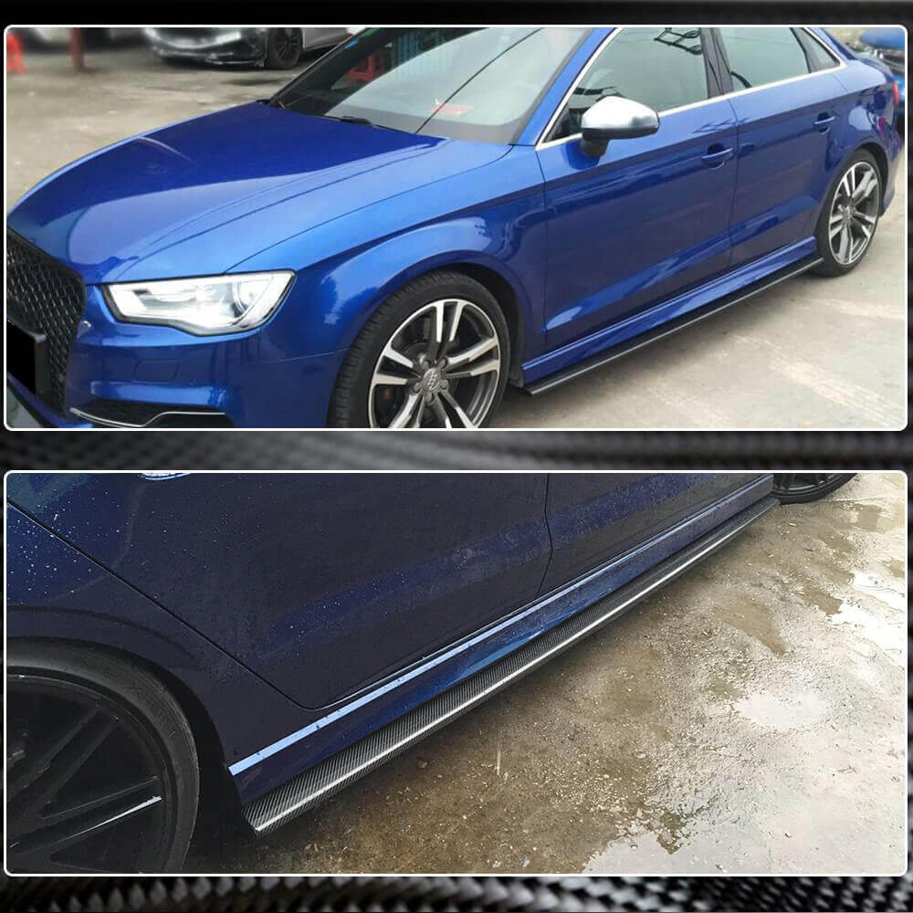 Audi S3 A3 Sline 8V 8V.5 Sedan 2014-2019 Side Skirts Carbon Fiber-Ahacarbon