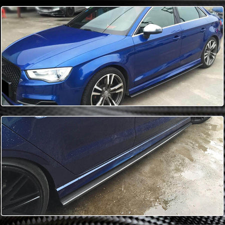 Audi S3 A3 Sline 8V 8V.5 Sedan 2014-2019 Side Skirts Carbon Fiber-Ahacarbon