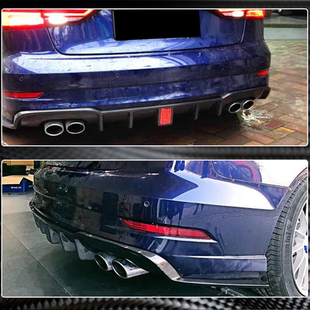 Audi S3 A3 Sline 8V.5 Sedan Facelift 2017-2020 Rear Bumper Diffuser Carbon Fiber-Ahacarbon