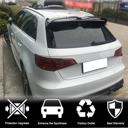 Audi S3 A3 Sline RS3 8V 8V.5 2014-2019 Rear Roof Spoiler Carbon Fiber/FRP-Ahacarbon