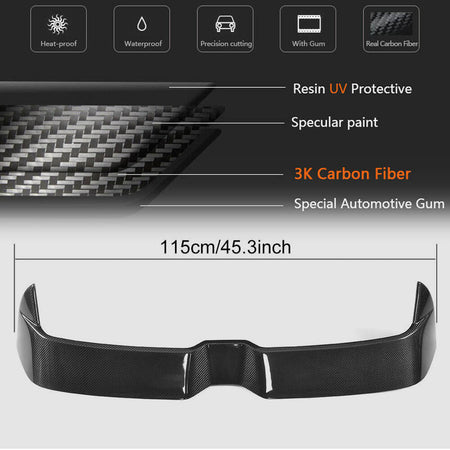 Audi S3 A3 Sline RS3 8V 8V.5 2014-2019 Rear Roof Spoiler Carbon Fiber/FRP-Ahacarbon
