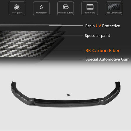 Audi S3 A3 Sline 8V.5 Hatchback 2017-2019 Front Bumper Lip Carbon Fiber-Ahacarbon