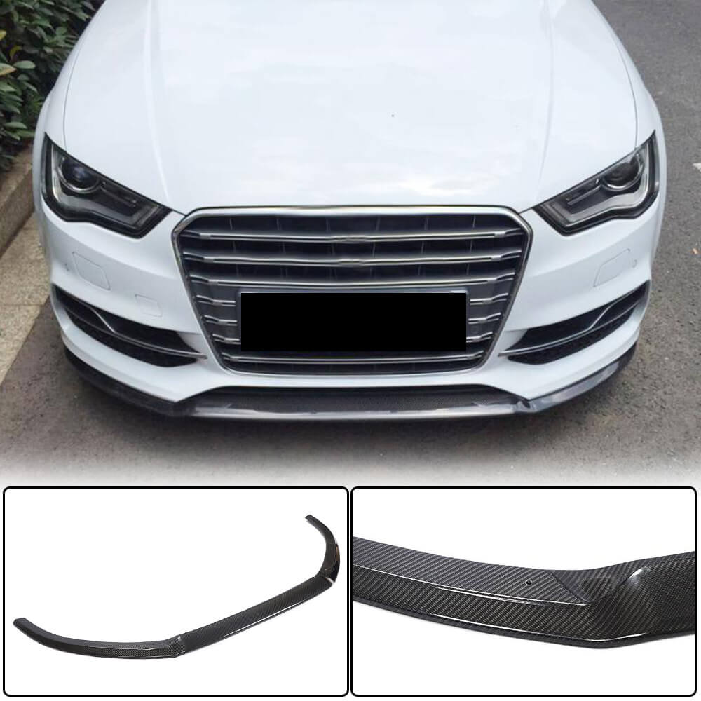 Audi S3 A3 Sline 8V Sedan Pre-facelift 2014-2016 Front Bumper Lip Carbon Fiber-Ahacarbon