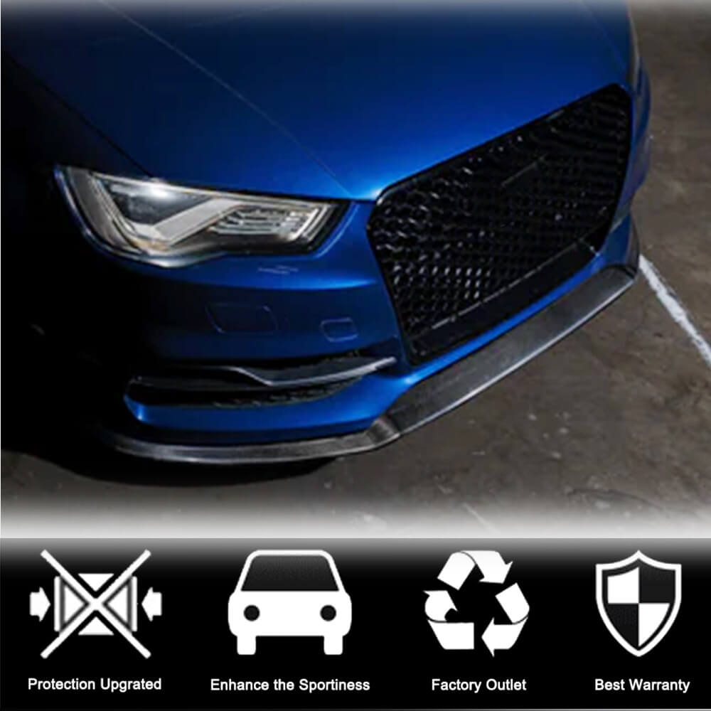 Audi S3 A3 Sline 8V Sedan Pre-facelift 2014-2016 Front Bumper Lip Carbon Fiber-Ahacarbon