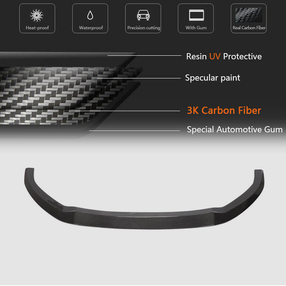 Audi S3 A3 Sline 8V.5 Sedan 2017-2020 Front Bumper Lip Carbon Fiber-Ahacarbon