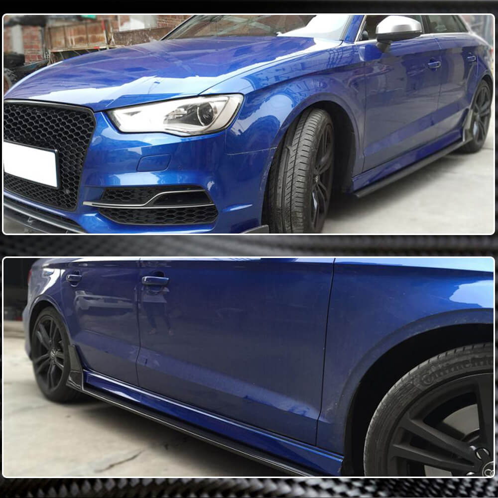 Audi S3 A3 8V Sline Sedan 2014-2019 Side Skirts Carbon Fiber-Ahacarbon