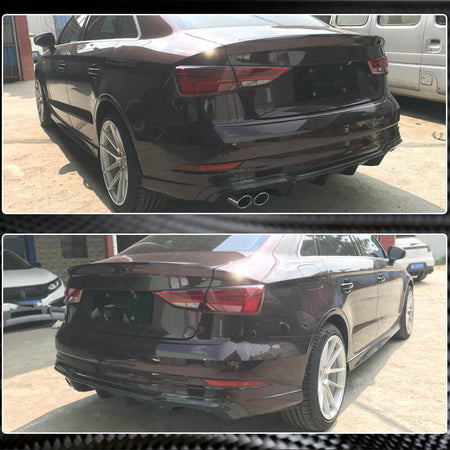 Audi S3 A3 Sline 8V Sedan Facelift 2017-2020 Rear Bumper Diffuser Carbon Fiber-Ahacarbon