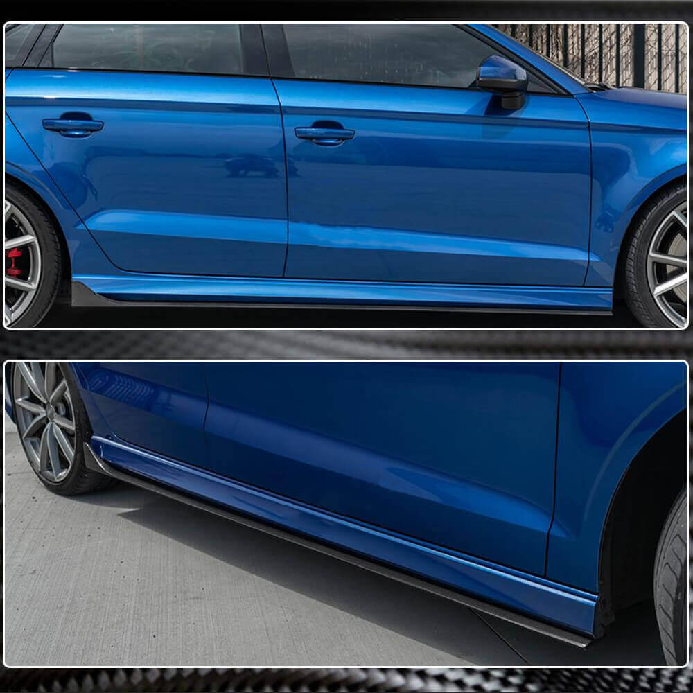 Audi S3 A3 Sline RS3 8V 8V.5 Sedan 2014-2019 Side Skirts Carbon Fiber-Ahacarbon