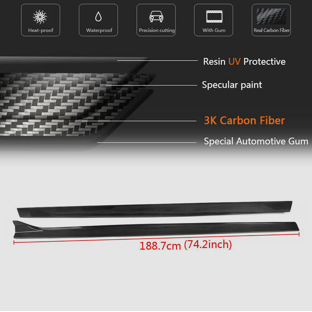 Audi S3 A3 Sline RS3 8V 8V.5 Sedan 2014-2019 Side Skirts Carbon Fiber-Ahacarbon