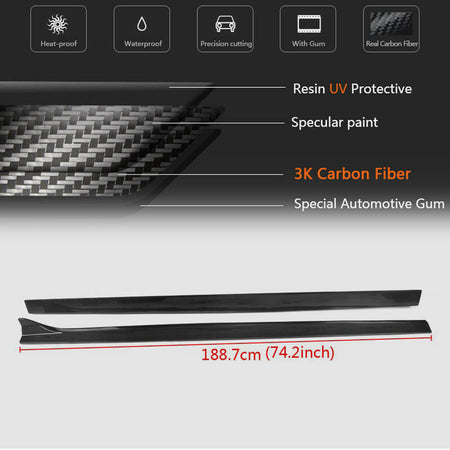 Audi S3 A3 Sline RS3 8V 8V.5 Sedan 2014-2019 Side Skirts Carbon Fiber-Ahacarbon