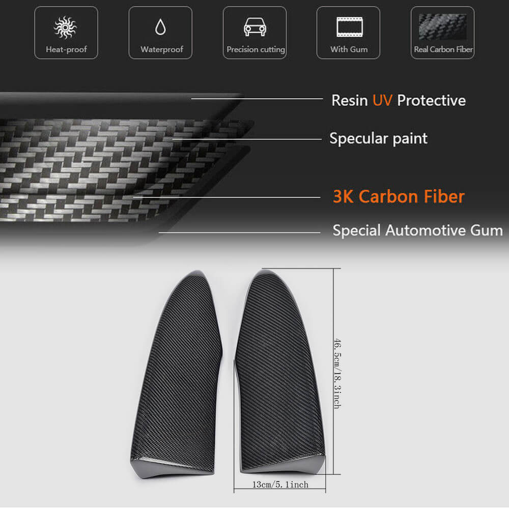 Audi S3 A3 Sline 8V Sedan Pre-facelift 2014-2016 Rear Bumper Splitters Carbon Fiber-Ahacarbon