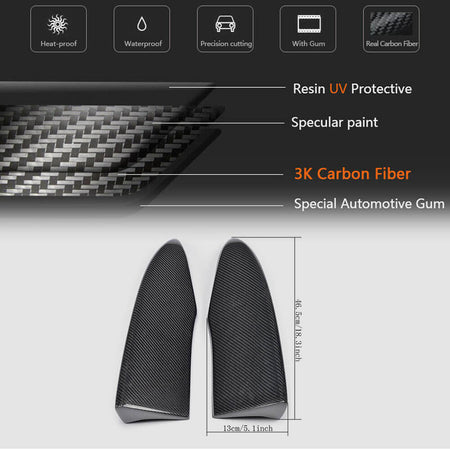 Audi S3 A3 Sline 8V Sedan Pre-facelift 2014-2016 Rear Bumper Splitters Carbon Fiber-Ahacarbon