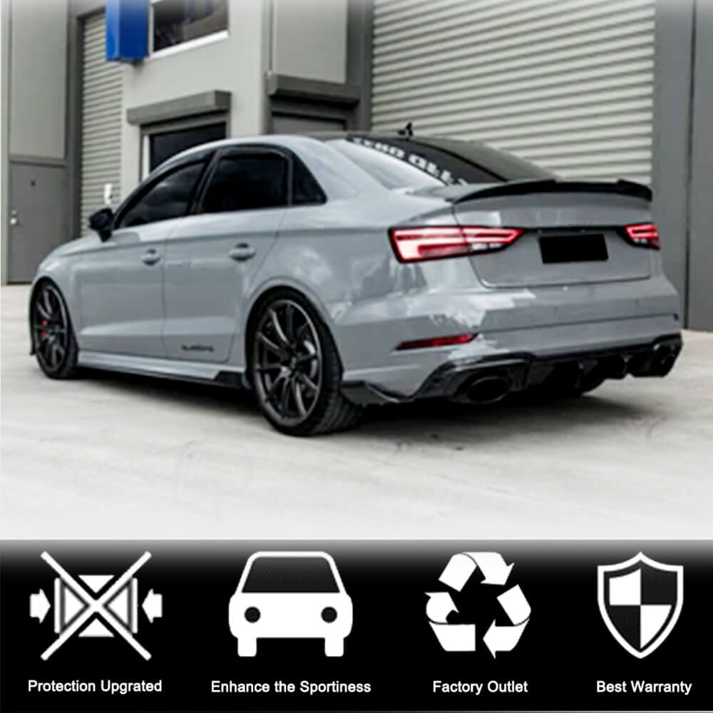 Audi S3 RS3 8V 8V.5 Sedan 2014-2019 Side Skirts Carbon Fiber-Ahacarbon