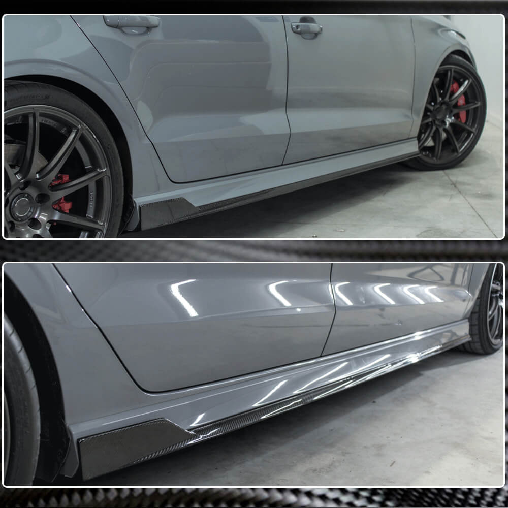 Audi S3 RS3 8V 8V.5 Sedan 2014-2019 Side Skirts Carbon Fiber-Ahacarbon