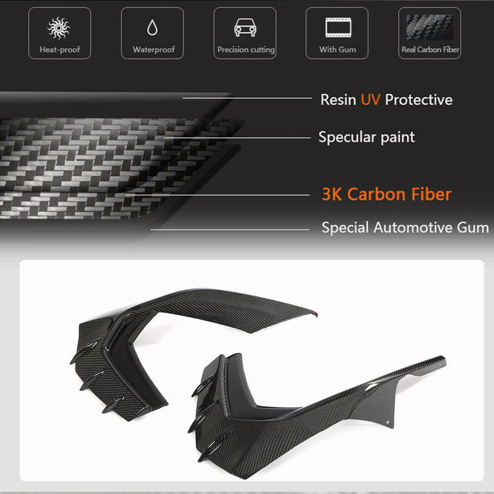 Audi S3 RS3 8Y A3 Sline 2021-2023 Front Bumper Vents Carbon Fiber-Ahacarbon