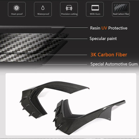 Audi S3 RS3 8Y A3 Sline 2021-2023 Front Bumper Vents Carbon Fiber-Ahacarbon